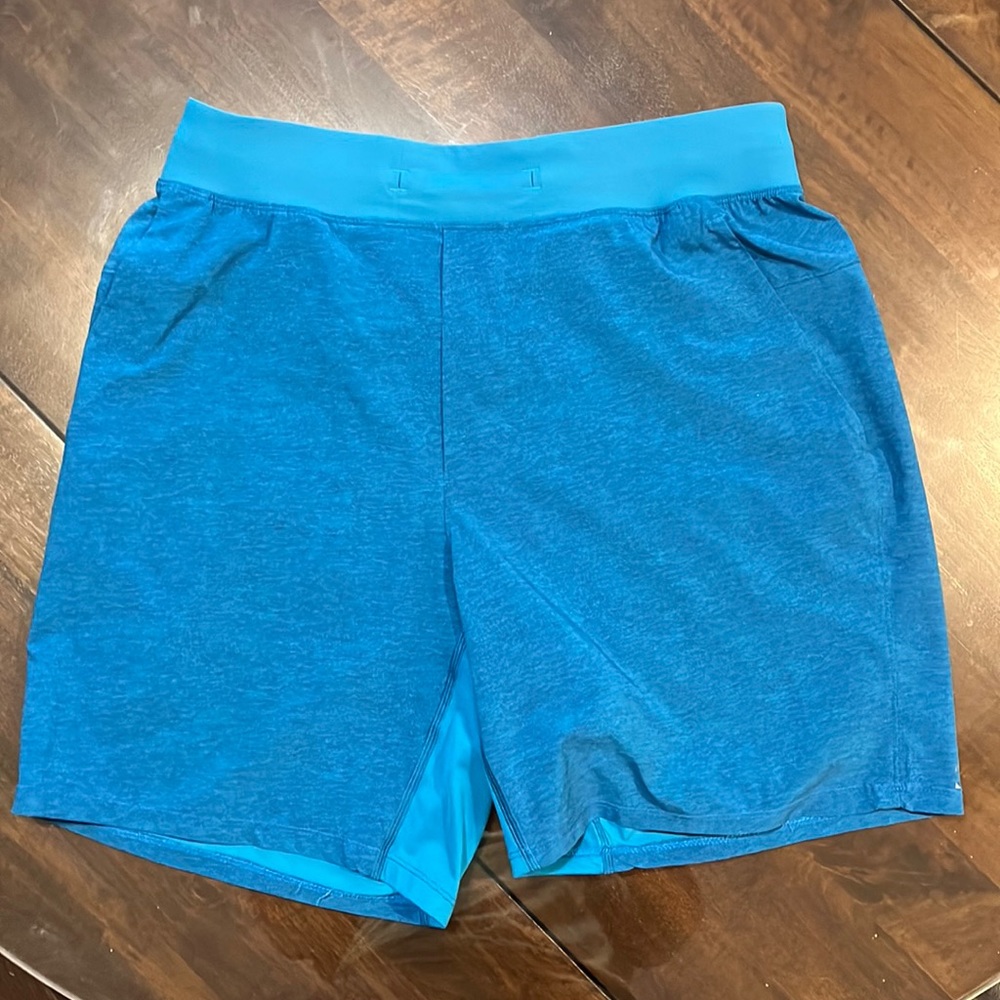 Lululemon | Men's T.H.E. Short 7" Linerless Heathered Vivid Aqua Size M